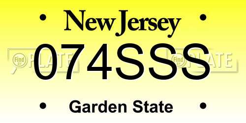 074SSS New Jersey License Plate