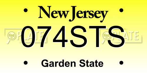074STS New Jersey License Plate