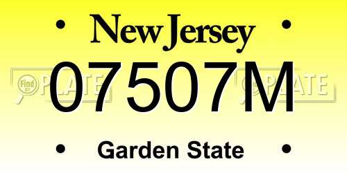 07507M New Jersey License Plate