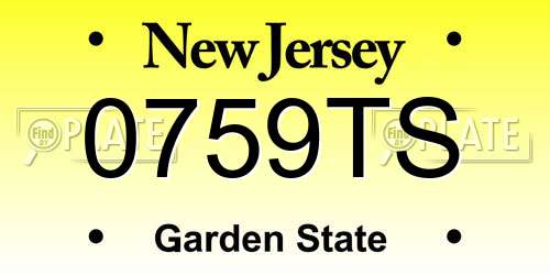 0759TS New Jersey License Plate