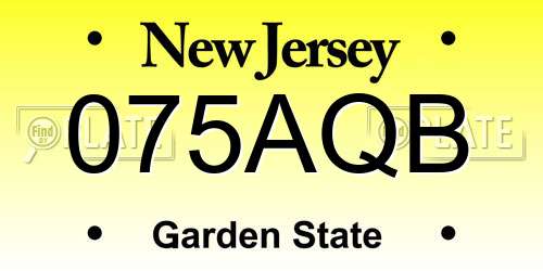 075AQB New Jersey License Plate