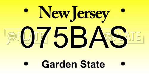 075BAS New Jersey License Plate