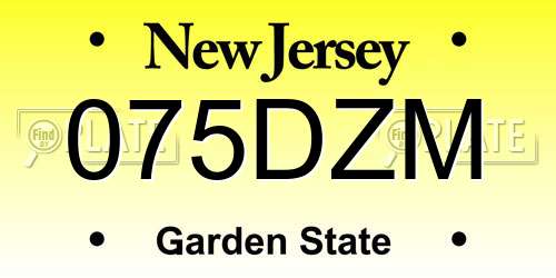 075DZM New Jersey License Plate