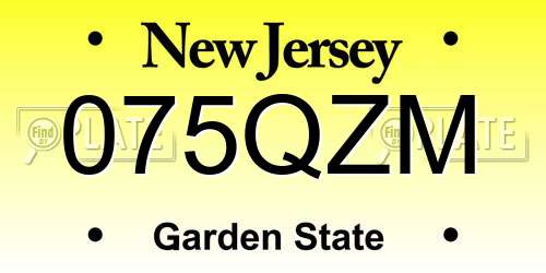 075QZM New Jersey License Plate