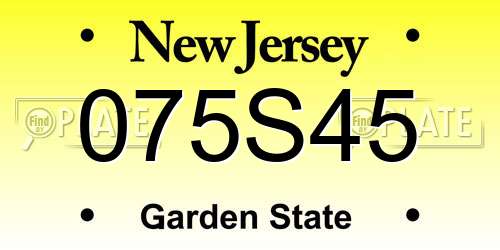 075S45 New Jersey License Plate