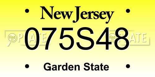 075S48 New Jersey License Plate
