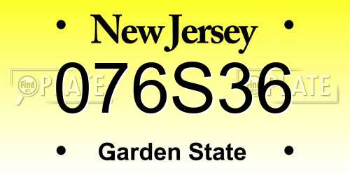 076S36 New Jersey License Plate