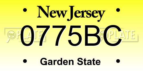 0775BC New Jersey License Plate
