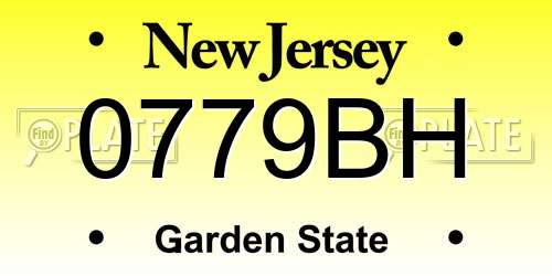 0779BH New Jersey License Plate