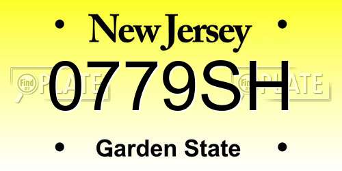 0779SH New Jersey License Plate