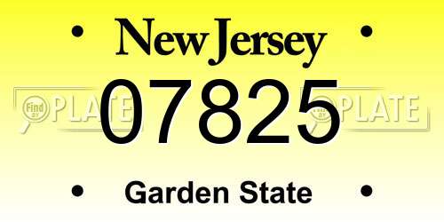 07825 New Jersey License Plate
