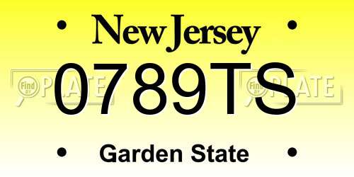 0789TS New Jersey License Plate