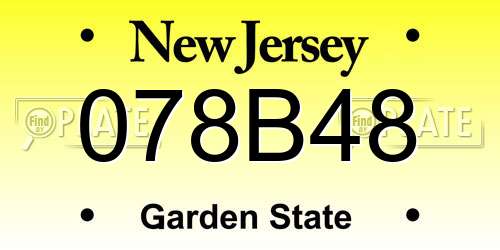 078B48 New Jersey License Plate