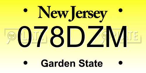078DZM New Jersey License Plate