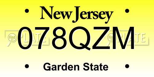 078QZM New Jersey License Plate