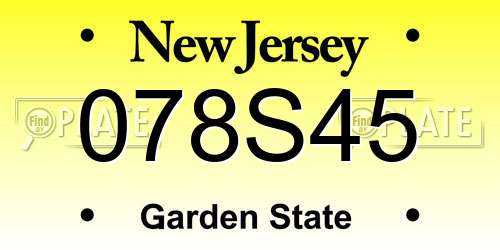 078S45 New Jersey License Plate