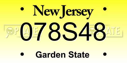 078S48 New Jersey License Plate