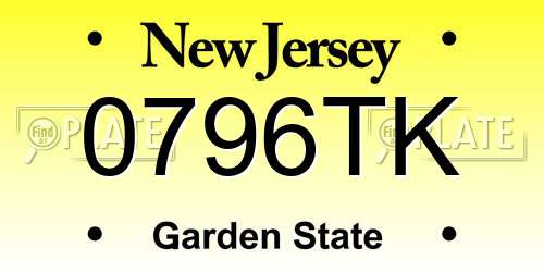 0796TK New Jersey License Plate