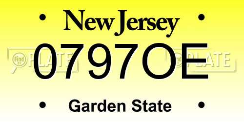 0797OE New Jersey License Plate