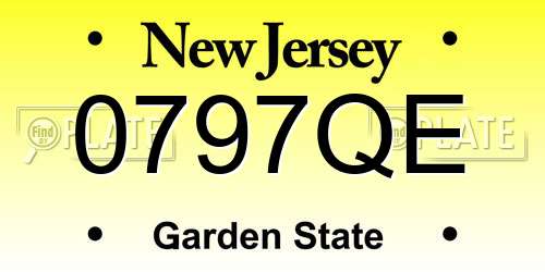 0797QE New Jersey License Plate
