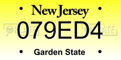 079ED4 New Jersey License Plate