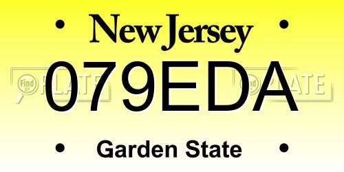 079EDA New Jersey License Plate