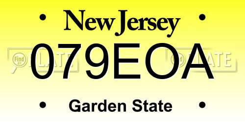 079EOA New Jersey License Plate