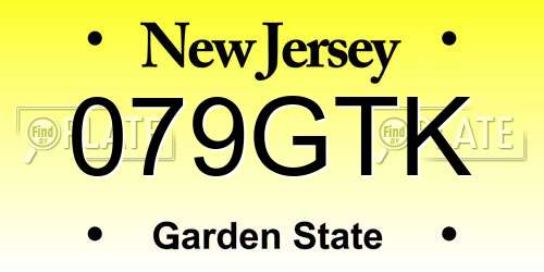 079GTK New Jersey License Plate