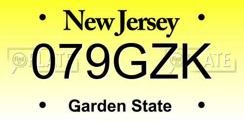 079GZK New Jersey License Plate
