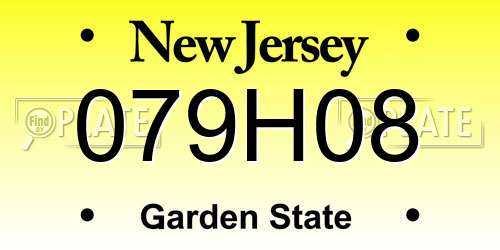 079H08 New Jersey License Plate