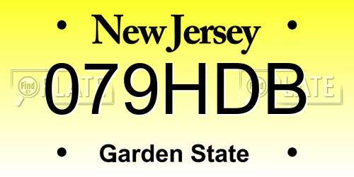 079HDB New Jersey License Plate