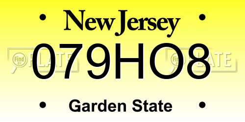 079HO8 New Jersey License Plate