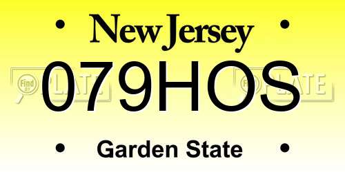 079HOS New Jersey License Plate