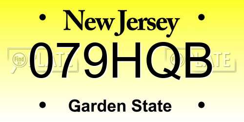 079HQB New Jersey License Plate