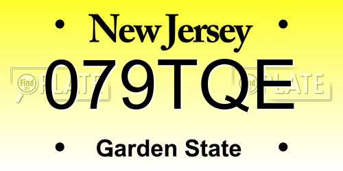 079TQE New Jersey License Plate