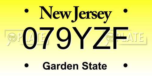 079YZF New Jersey License Plate