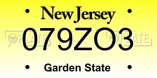 079ZO3 New Jersey License Plate