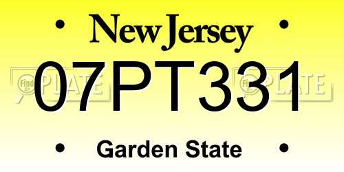 07PT331 New Jersey License Plate