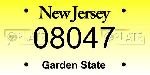 08047 New Jersey License Plate