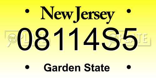 08114S5 New Jersey License Plate