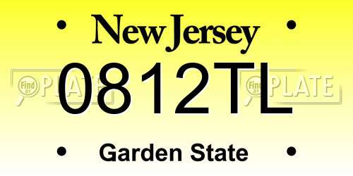 0812TL New Jersey License Plate