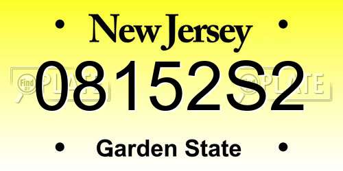 08152S2 New Jersey License Plate