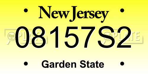 08157S2 New Jersey License Plate