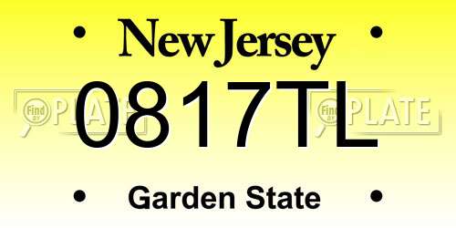 0817TL New Jersey License Plate
