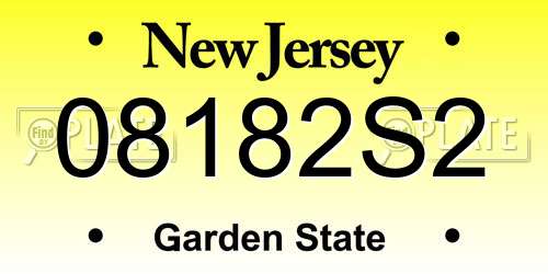 08182S2 New Jersey License Plate