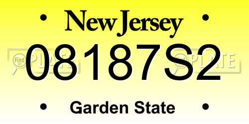 08187S2 New Jersey License Plate