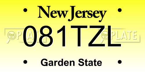081TZL New Jersey License Plate