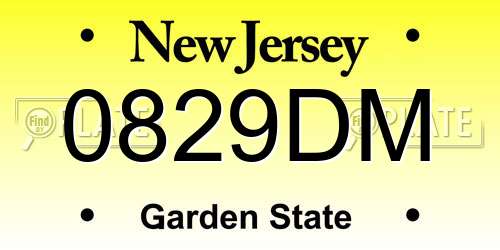 0829DM New Jersey License Plate