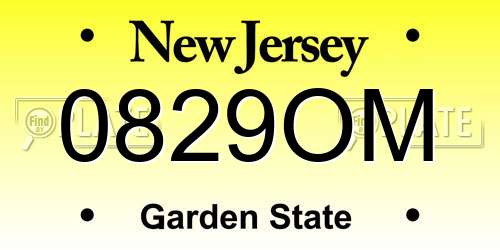 0829OM New Jersey License Plate