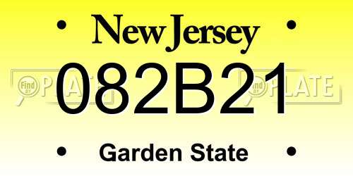 082B21 New Jersey License Plate